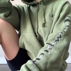 Olive green champions hoodie